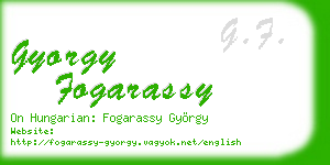 gyorgy fogarassy business card